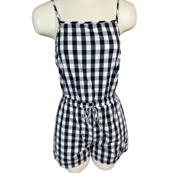Cisono (S) Romper Navy Gingham Check - Picture 1 of 14